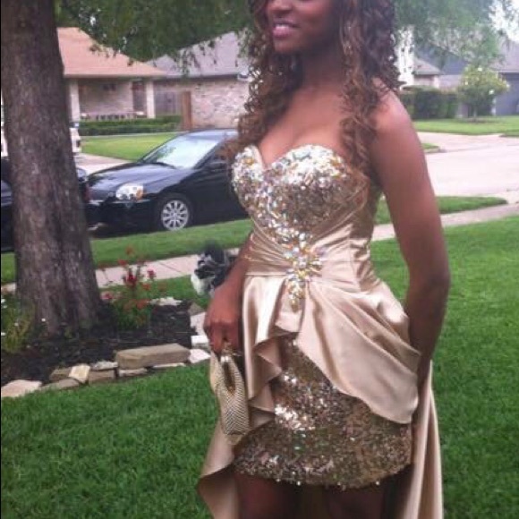 Golden champagne dress! Gold sequin dress. Great quality - Picture 3 of 5